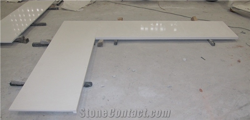 Pure White Micro Crystalized Stone Kitchen Bar Tops & Countertops