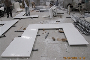 Pure White Micro Crystalized Stone Kitchen Bar Tops & Countertops