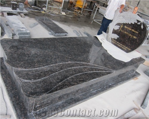 Tan Brown Granite Tombstone & Monument, India Brown Granite Gravestone