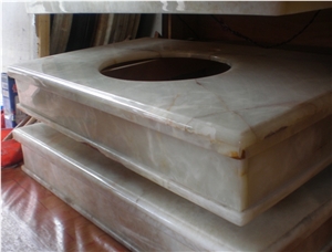 White Jade Onyx Vanity Tops & Bathroom Tops