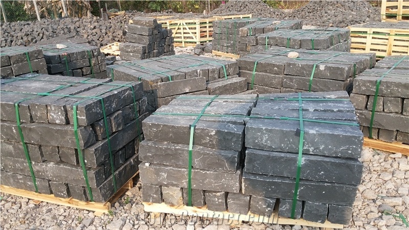 Natural Cleft Black Basalt Kerbstone