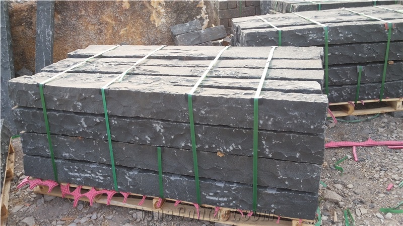 Natural Cleft Black Basalt Kerbstone