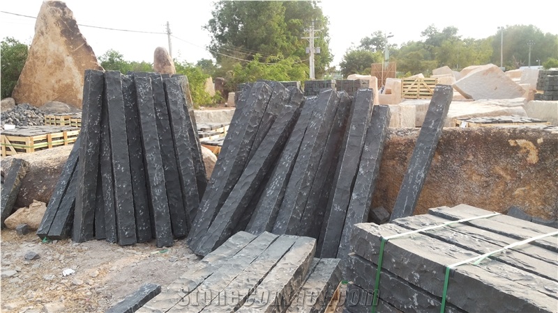 Natural Cleft Black Basalt Kerbstone