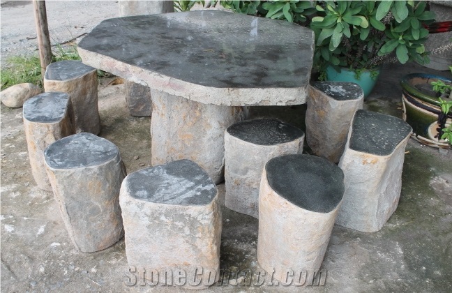 Vietnam Natural Basalt Stone for Table & Chair