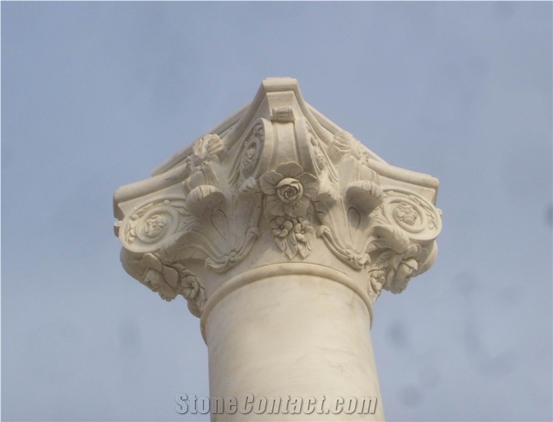 Ariston White Marble Roman Columns