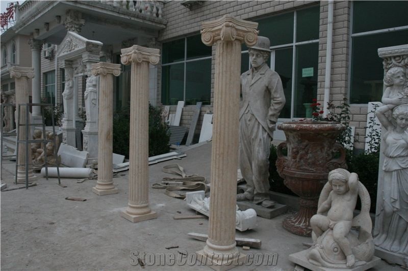 Ariston White Marble Roman Columns