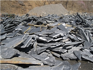 Black Irregular Flagstone, Black Slate Crazy Paving