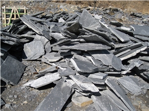 Black Irregular Flagstone, Black Slate Crazy Paving