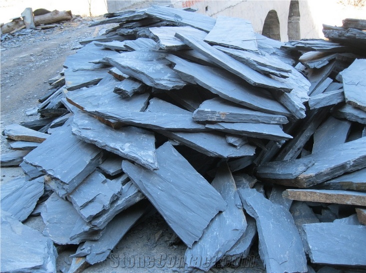 Black Irregular Flagstone, Black Slate Crazy Paving