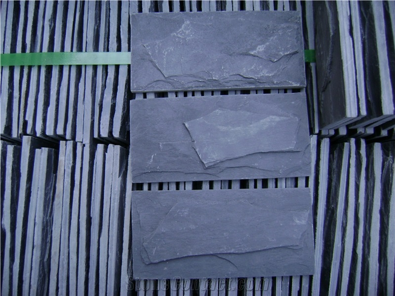 Black Mushroom Slate Tiles,Exterior Walling Cladding Tiles