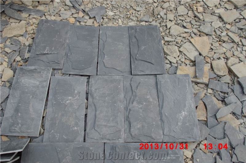 Black Mushroom Slate Tiles,Exterior Walling Cladding Tiles