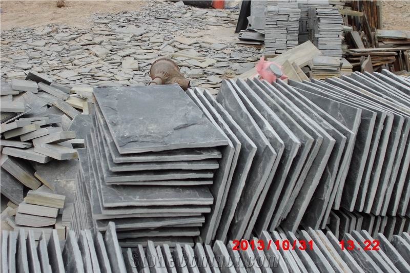 Black Mushroom Slate Tiles,Exterior Walling Cladding Tiles