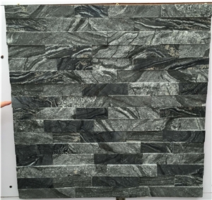 Black White Vein Marble Stacked Stone Ledger Panels Antique Wood Split Face
