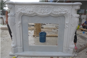 Hunan White Marble Fireplace,Carved Marble Fireplace,Cheap Fireplaces Cover Insert Surround