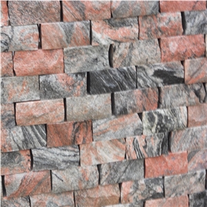 Multicolor Red Granite Mushroom Stone