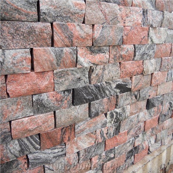 Multicolor Red Granite Mushroom Stone