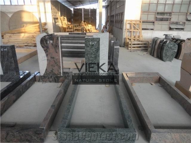 Olive Green Granite Tombstone & Monument,Gravestone,German Style Vert Olive,Verde Olive,Verde Maritaca-Oliva,Namaqualand Green Polished