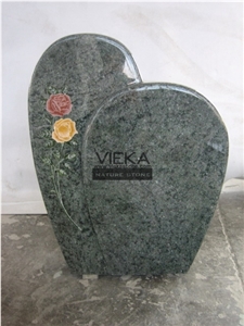 Olive Green Granite Tombstone & Monument,Memorials, German Style Vert Olive,Verde Olive,Verde Maritaca-Oliva,Namaqualand Green Color Carve and Polished Surface Headstone