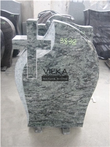 Olive Green Granite Tombstone & Monument,Memorials, German Style Vert Olive,Verde Olive,Verde Maritaca-Oliva,Namaqualand Green Cross Design Polished Headstone