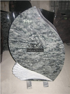 Olive Green Granite Tombstone & Monument,Memorials, German Style Vert Olive,Verde Olive,Verde Maritaca-Oliva,Namaqualand Green Polished Headstone