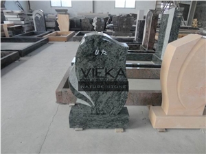 Olive Green Granite Tombstone & Monument,Memorials, German Style Vert Olive,Verde Olive,Verde Maritaca-Oliva,Namaqualand Green Polished Headstone