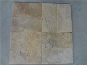 Beige Travertine Tumbled Honed Bricks Mosaic