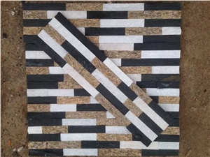 Black White and Yellow Quartz Cultured Stones