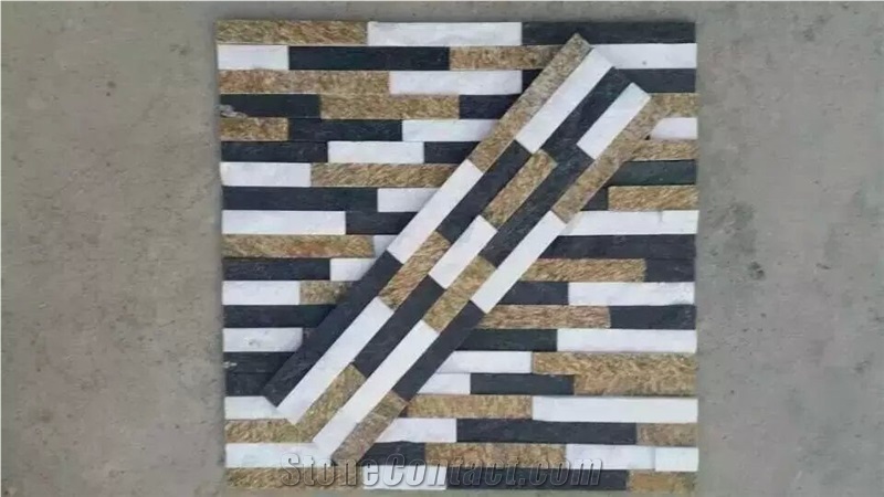 Black White and Yellow Quartz Cultured Stones