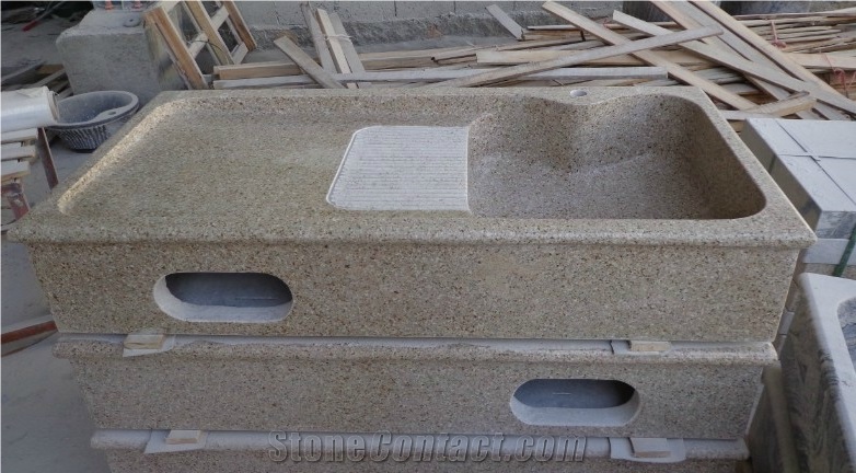 China G350 Yellow Granite Polished Washing Basin