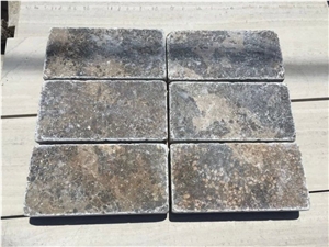 Coffee Brwon Golden Beach Limestone Cube Stone