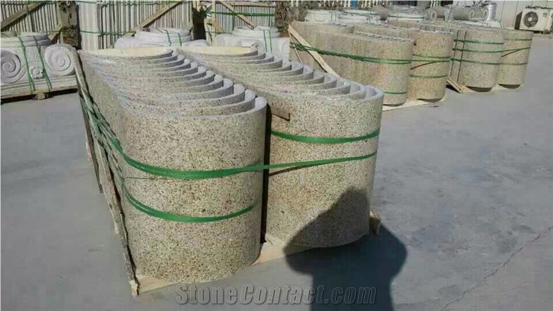 G350 Yellow Granite Polishing Column Coping Tops