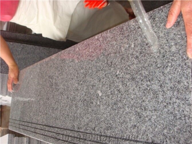 G603 Cheap Grey Granite Grooved Steps Stairs