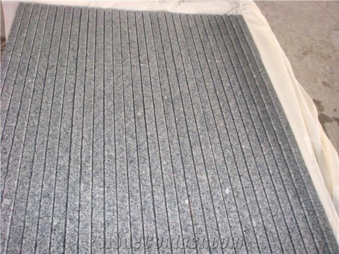 G603 Cheap Grey Granite Grooved Steps Stairs