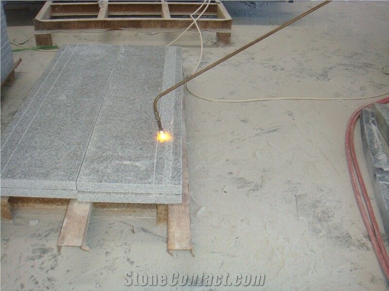 G603 Cheap Grey Granite Grooved Steps Stairs