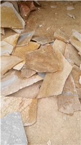 P014 Yellow Slate Crazy Paving Random Flagstone