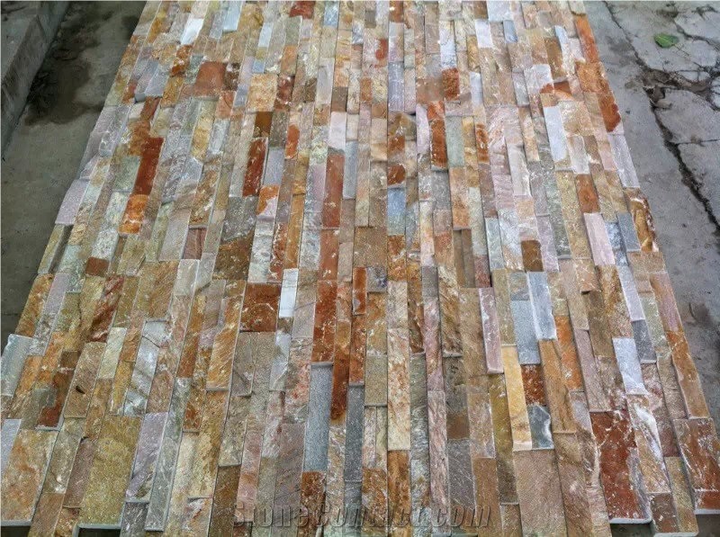 P014 Yellow Slate Culture Stone Wall Cladding