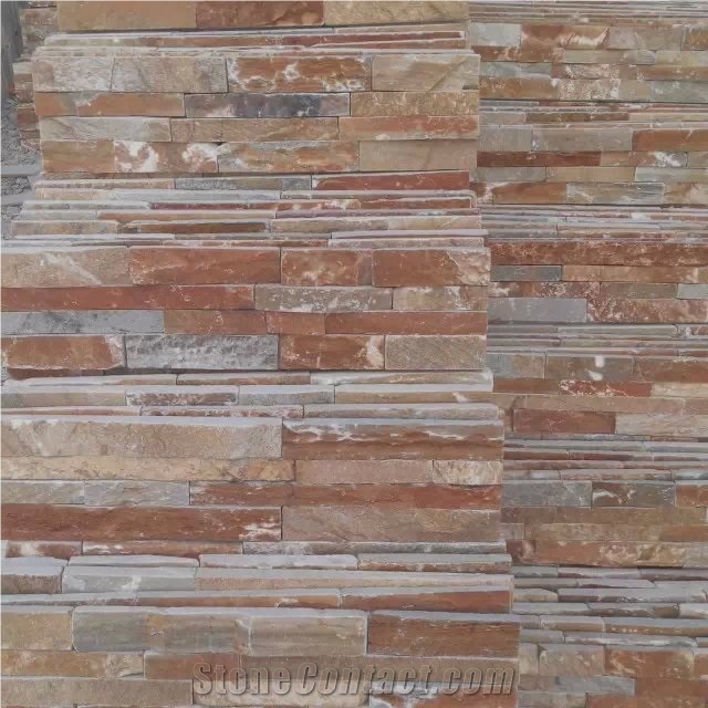 P014 Yellow Slate Culture Stone Wall Cladding