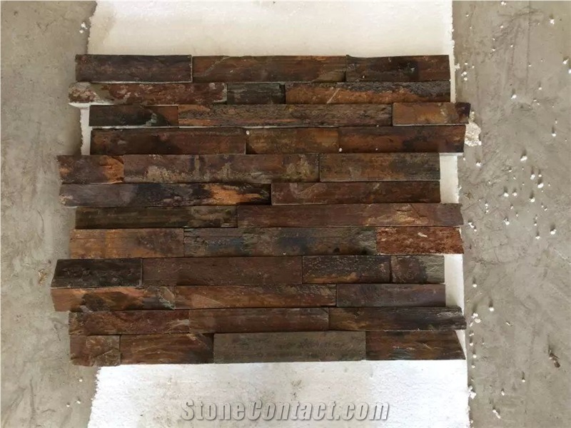 Rock Face Rusty Brown Slate Cultured Stone Venee