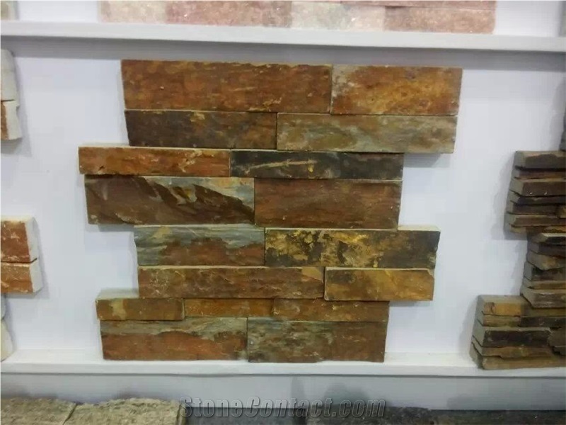Rock Face Rusty Brown Slate Cultured Stone Venee