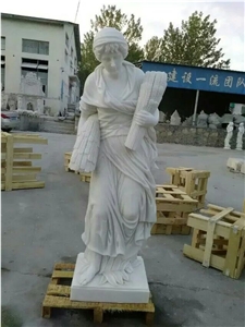 White Marble Handcarved Sculpture Western Women