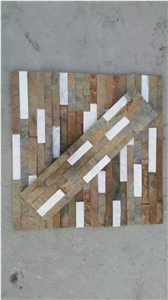 White Quartz and Rusty Slate Cultured Stones