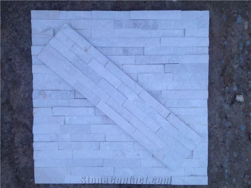 White Quartz Stirps Cultured Stones