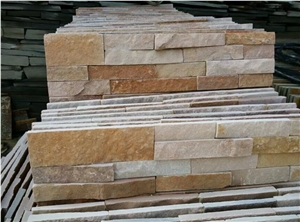 Yellow Slate Cheap Culture Stone Wall Cladding Ledge Stone