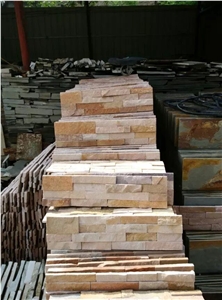 Yellow Slate Cheap Culture Stone Wall Cladding Ledge Stone