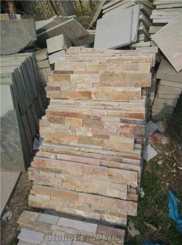 Yellow Slate Culture Stone Stacked Stone Veneer