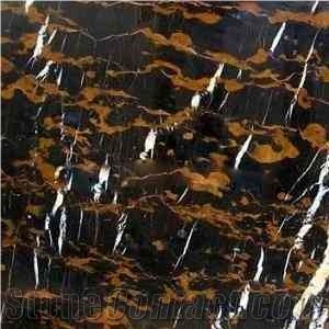 Black and Gold Marbl Slabs & Tiles, Black Gold Marble Slabs & Tiles