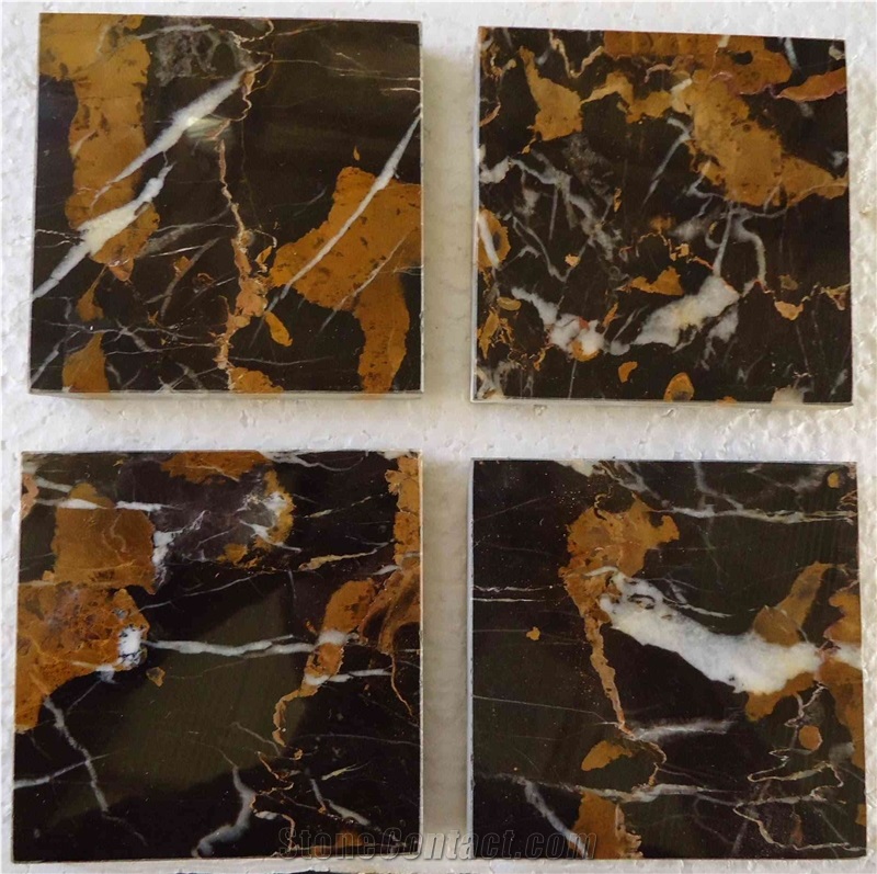 Black and Gold Marbl Slabs & Tiles, Black Gold Marble Slabs & Tiles