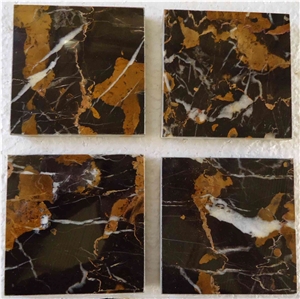Black and Gold Marbl Slabs & Tiles, Black Gold Marble Slabs & Tiles