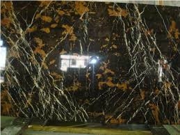 Black and Gold Marble Slabs & Tiles, Pakistan Black Marble