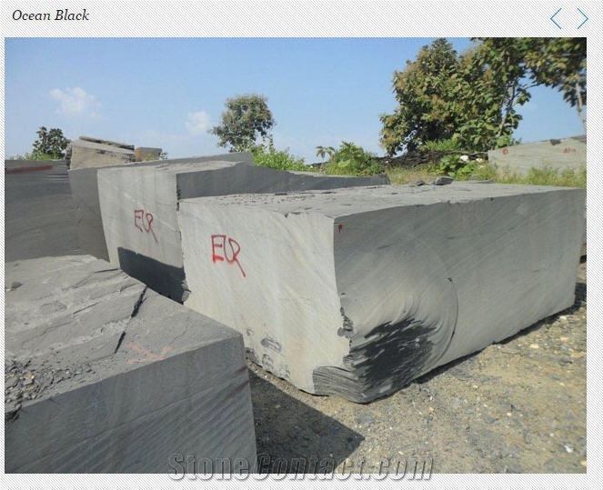 Ocean Black Phyllite Blocks, India Black Phyllite